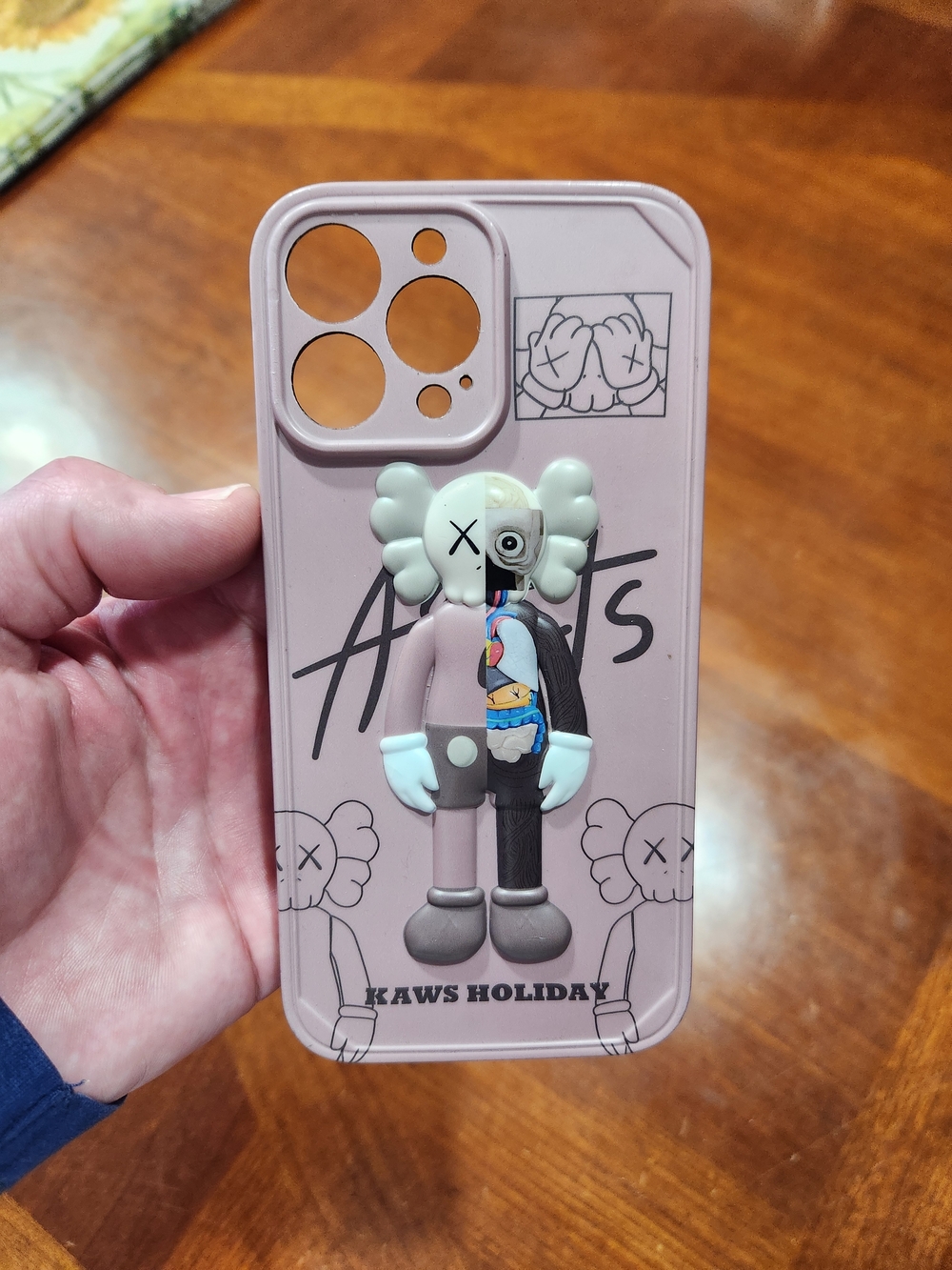 KAWS Pink Silicone iPhone Case with 3D Companion Figure Iphone 14 Pro Max